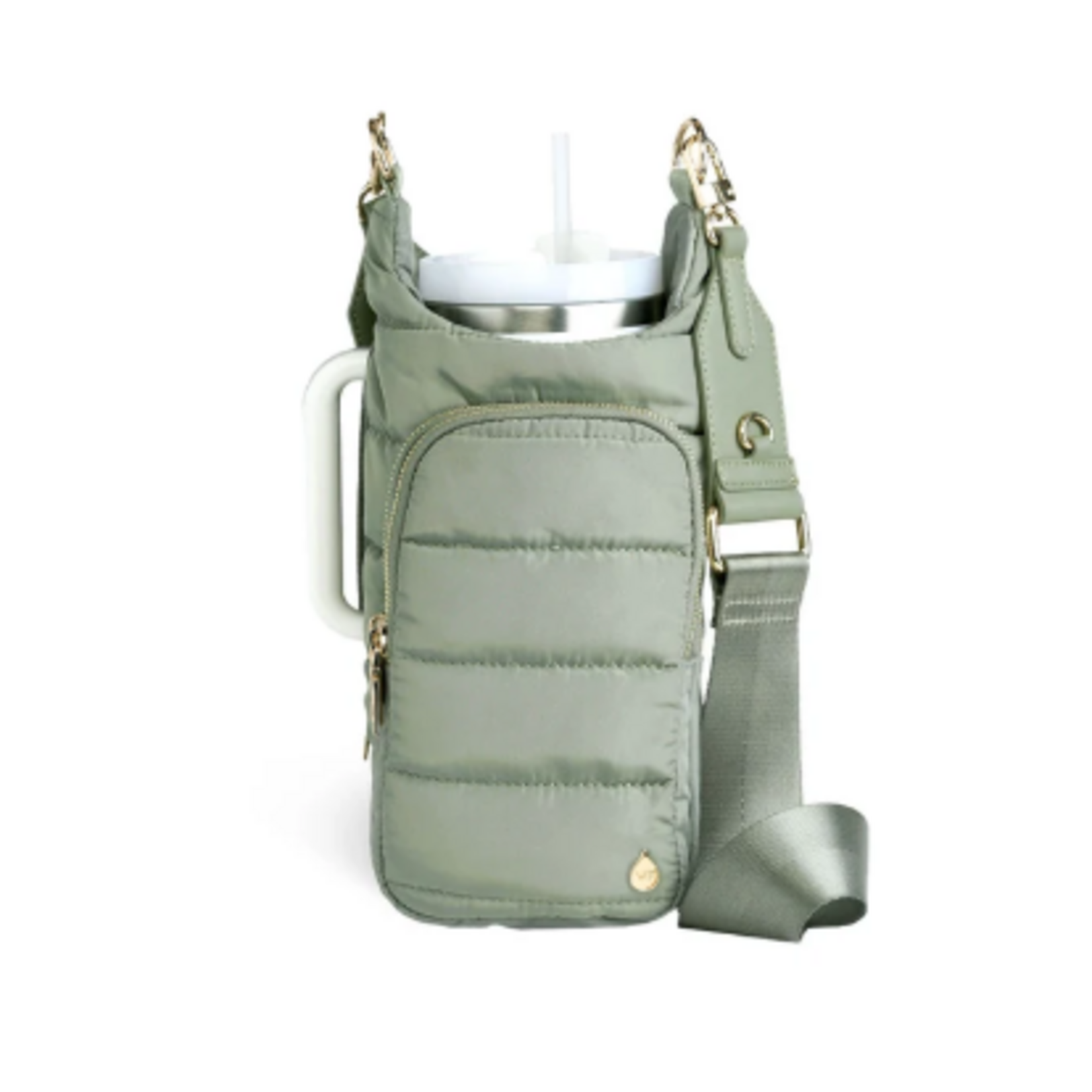 Wanderfull Hydrobag HANDLE - Sage Green with Solid Vegan Leather Trimmed Strap