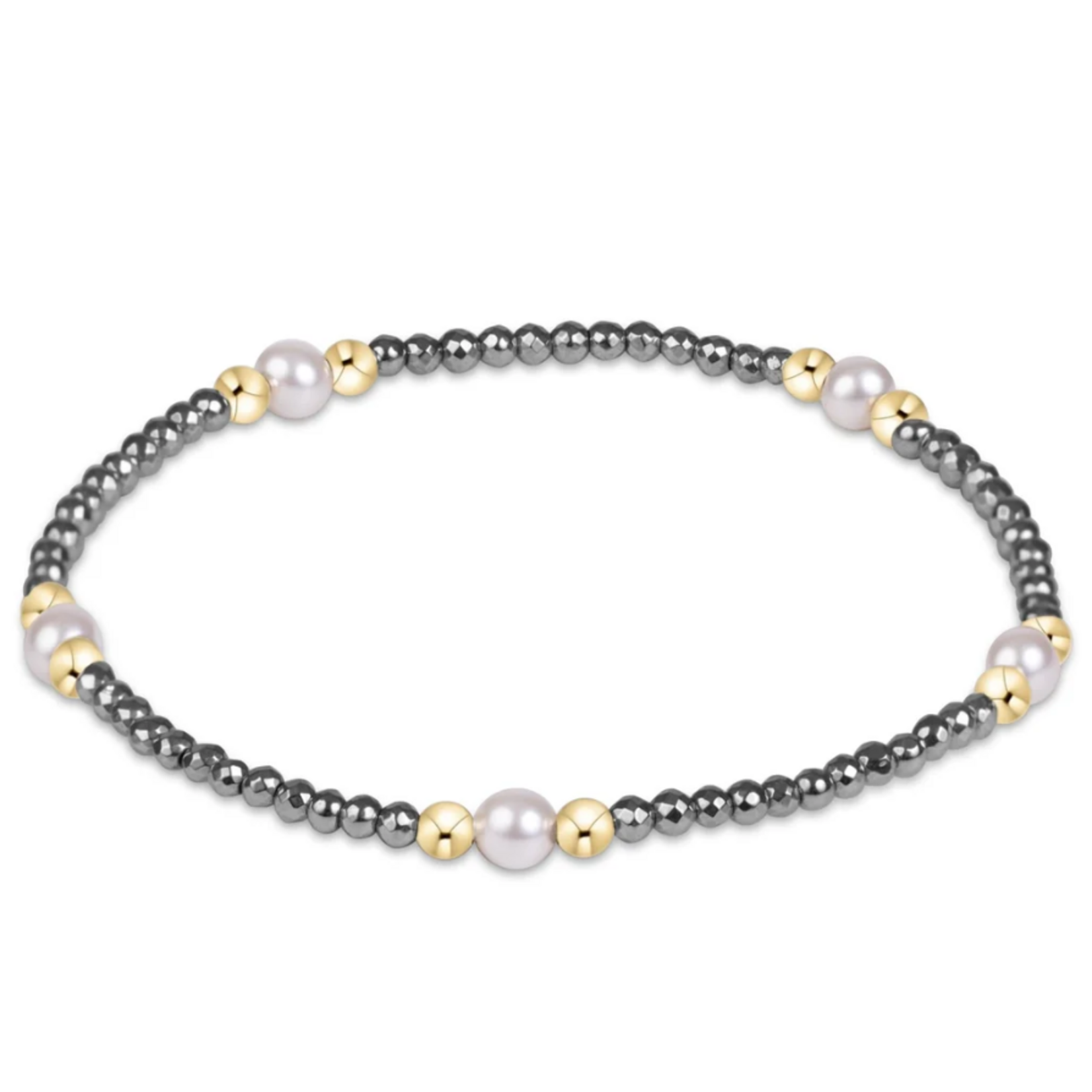 Purpose Pearl 4mm Silver Faceted Hematite Bracelet