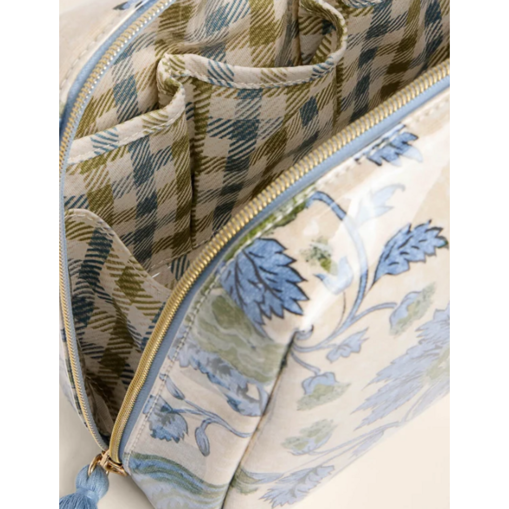 Large Cosmetic Pouch Japonica Bird Green