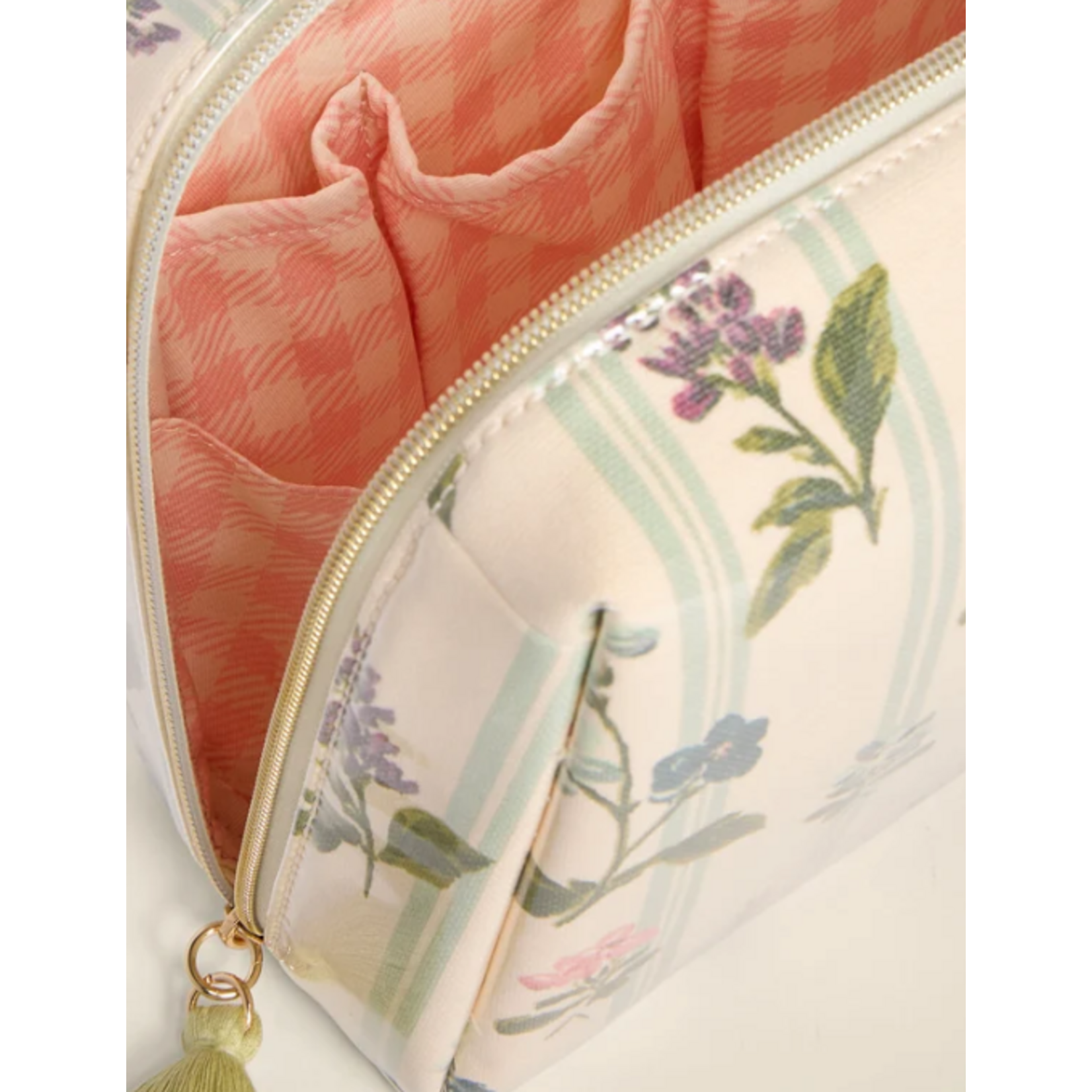 Large Cosmetic Pouch Blooming Stripe