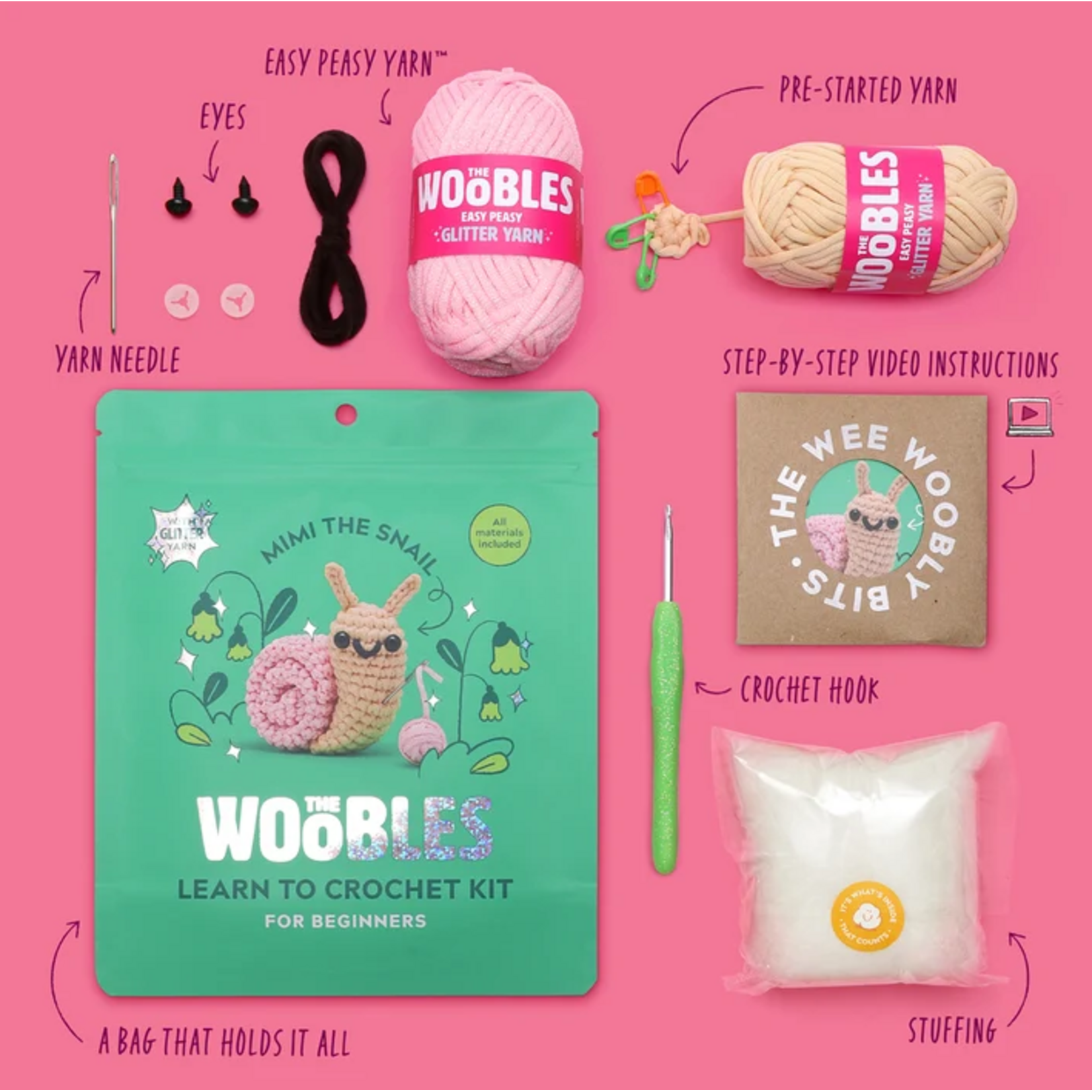 Woobles Mimi the Snail Crochet Kit