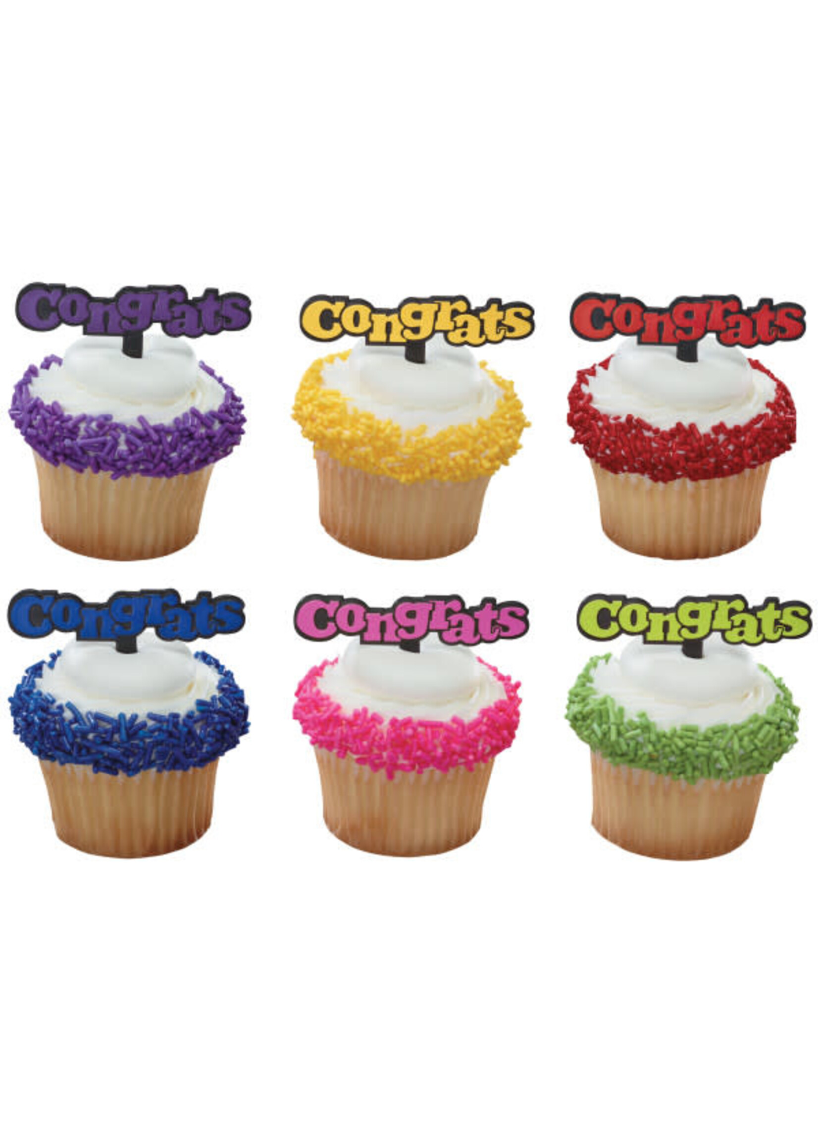 Congrats Bright Colors DecoPics® 6/pkt