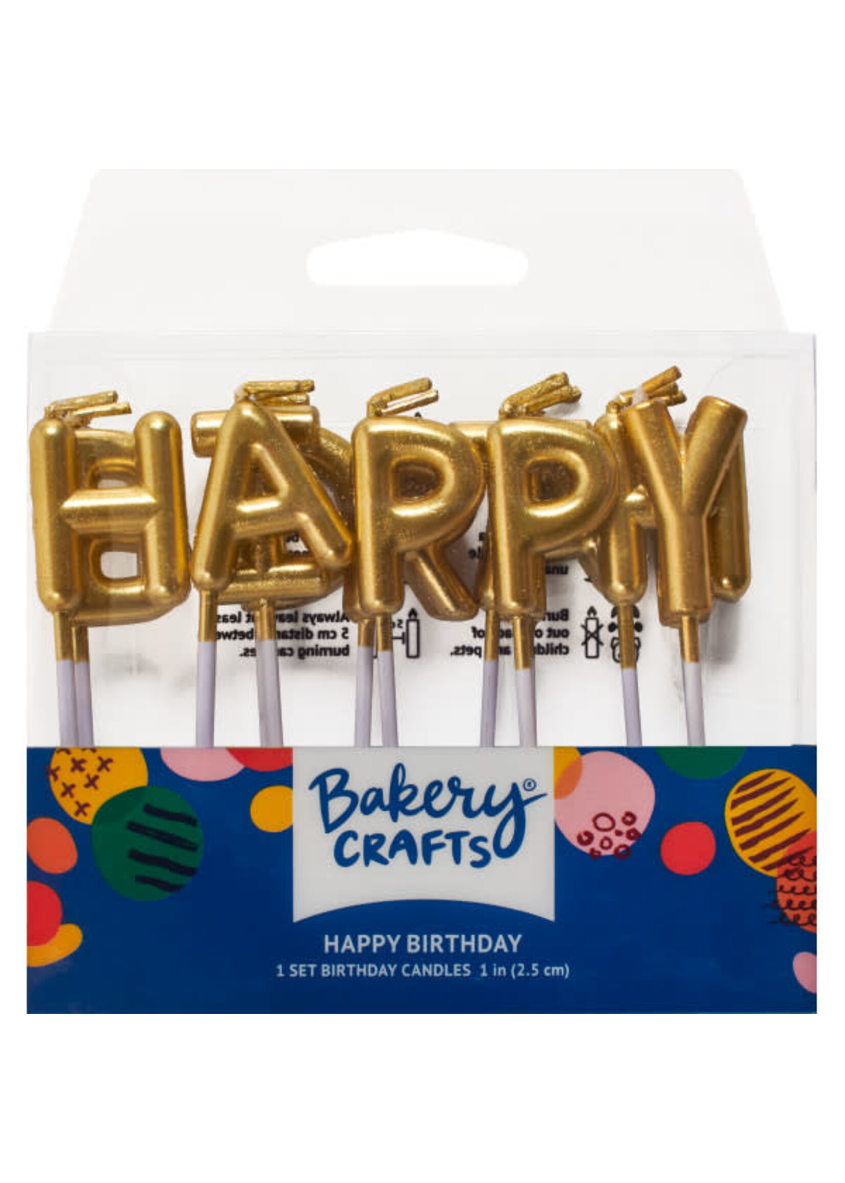 Gold Happy Birthday Letters Specialty Candles