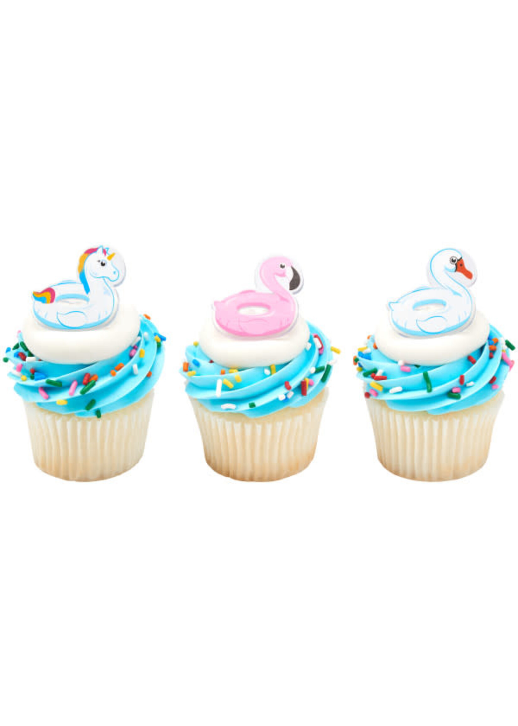Pool Floaties Cupcake Rings 3/pkt