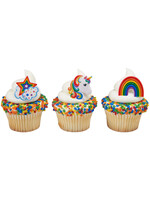 Rainbow Unicorn Assortment Cupcake Rings 3/pkt