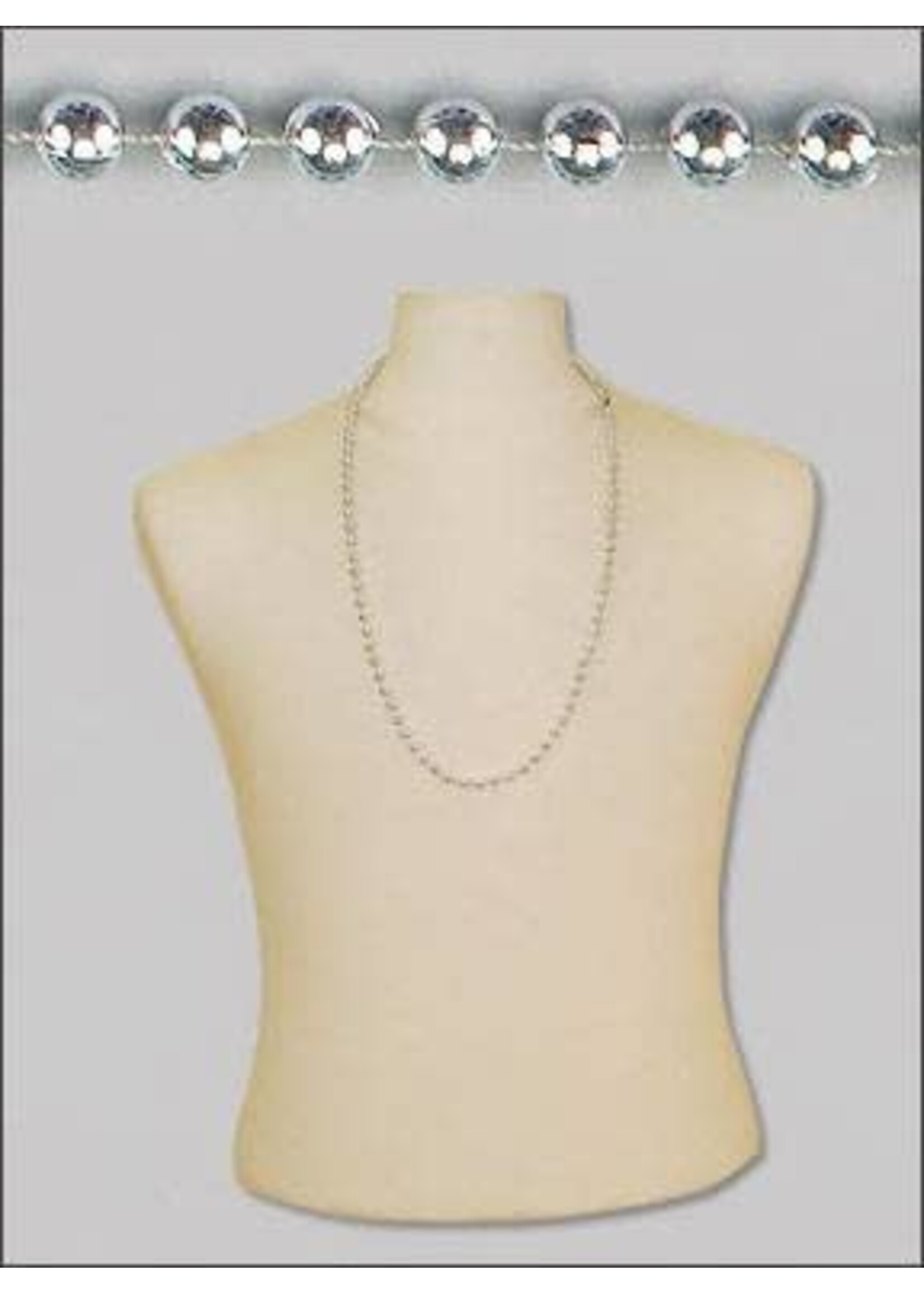 33" 7mm Round Metallic Silver BEADS 6/PKT