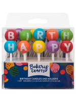 3D Round Happy Birthday Letters Candle Holder