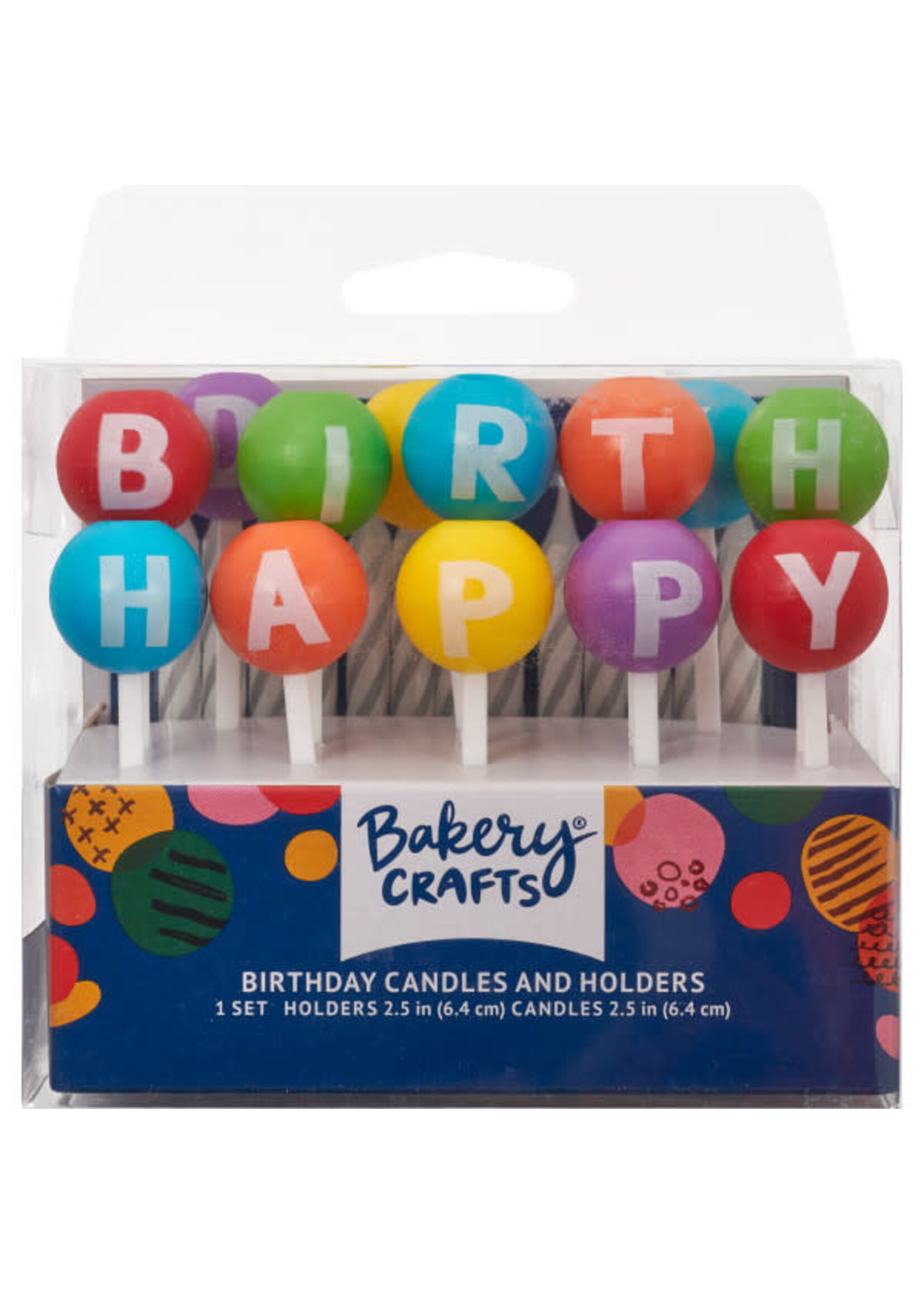 3D Round Happy Birthday Letters Candle Holder