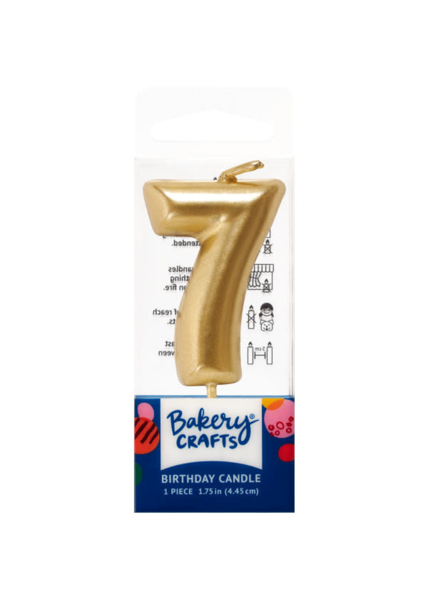 7 Mini Gold Numeral Candles
