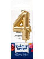 4 Mini Gold Numeral Candles