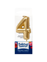 4 Mini Gold Numeral Candles