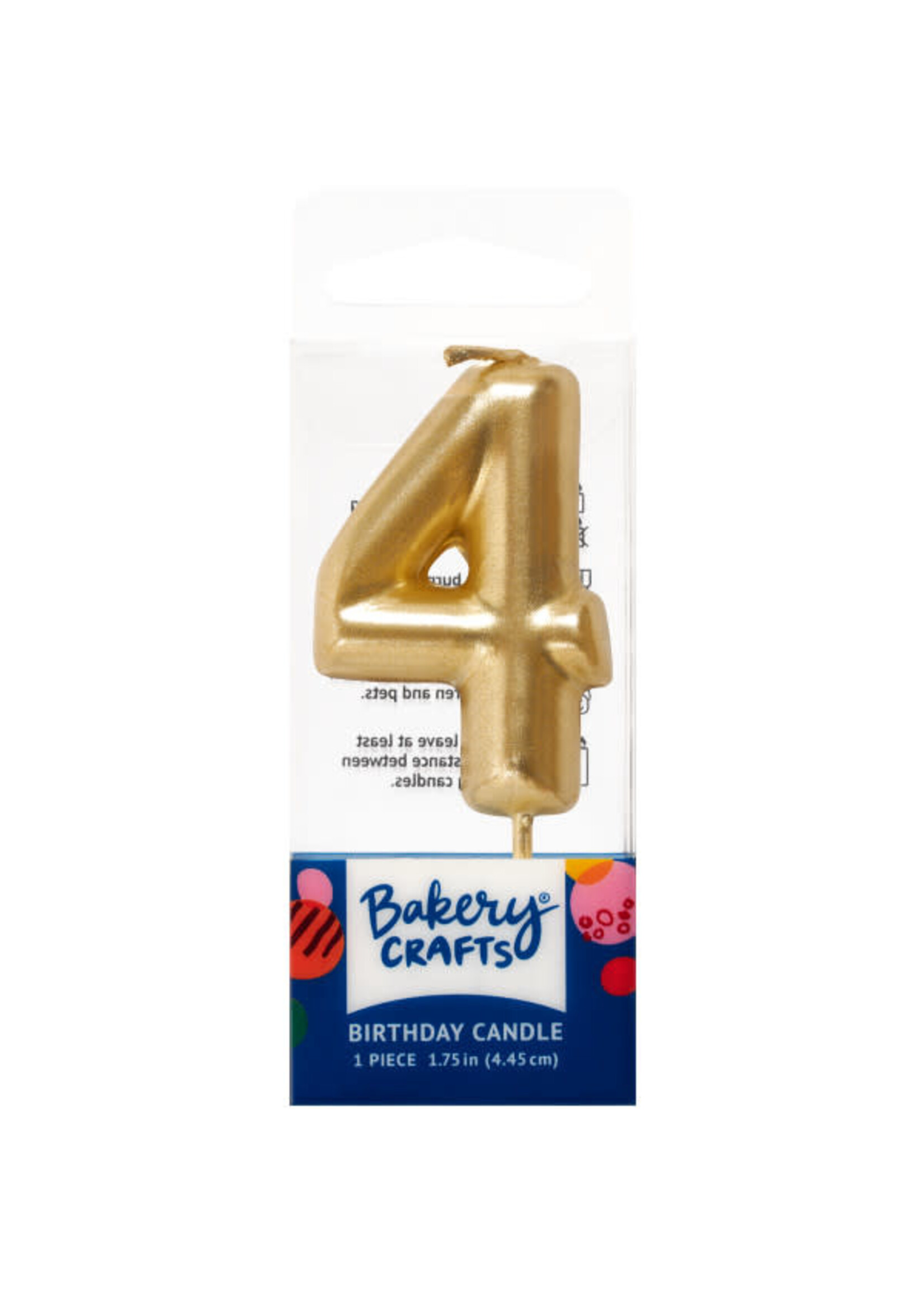 4 Mini Gold Numeral Candles