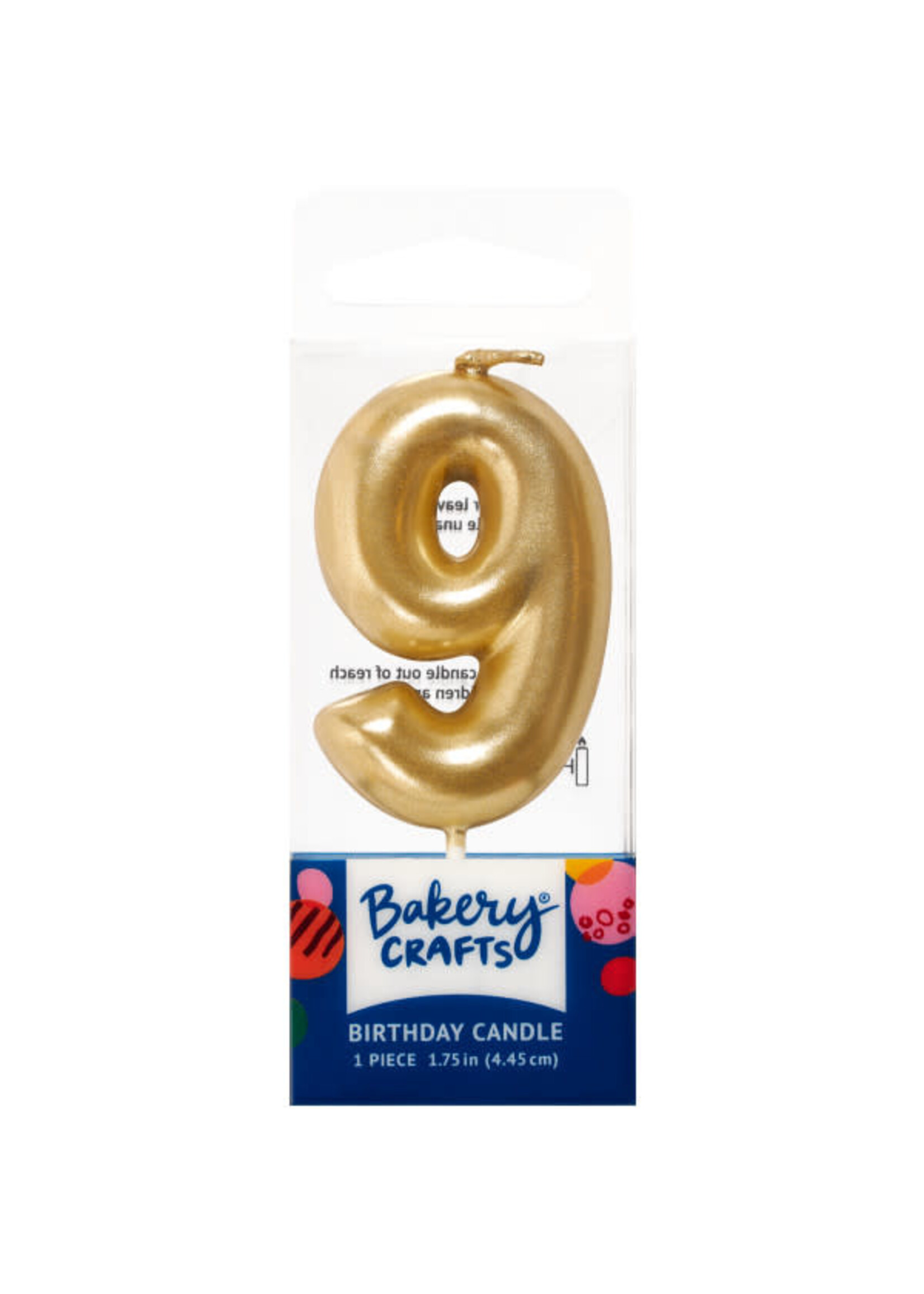 9 Mini Gold Numeral Candles