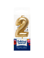 2 Mini Gold Numeral Candles