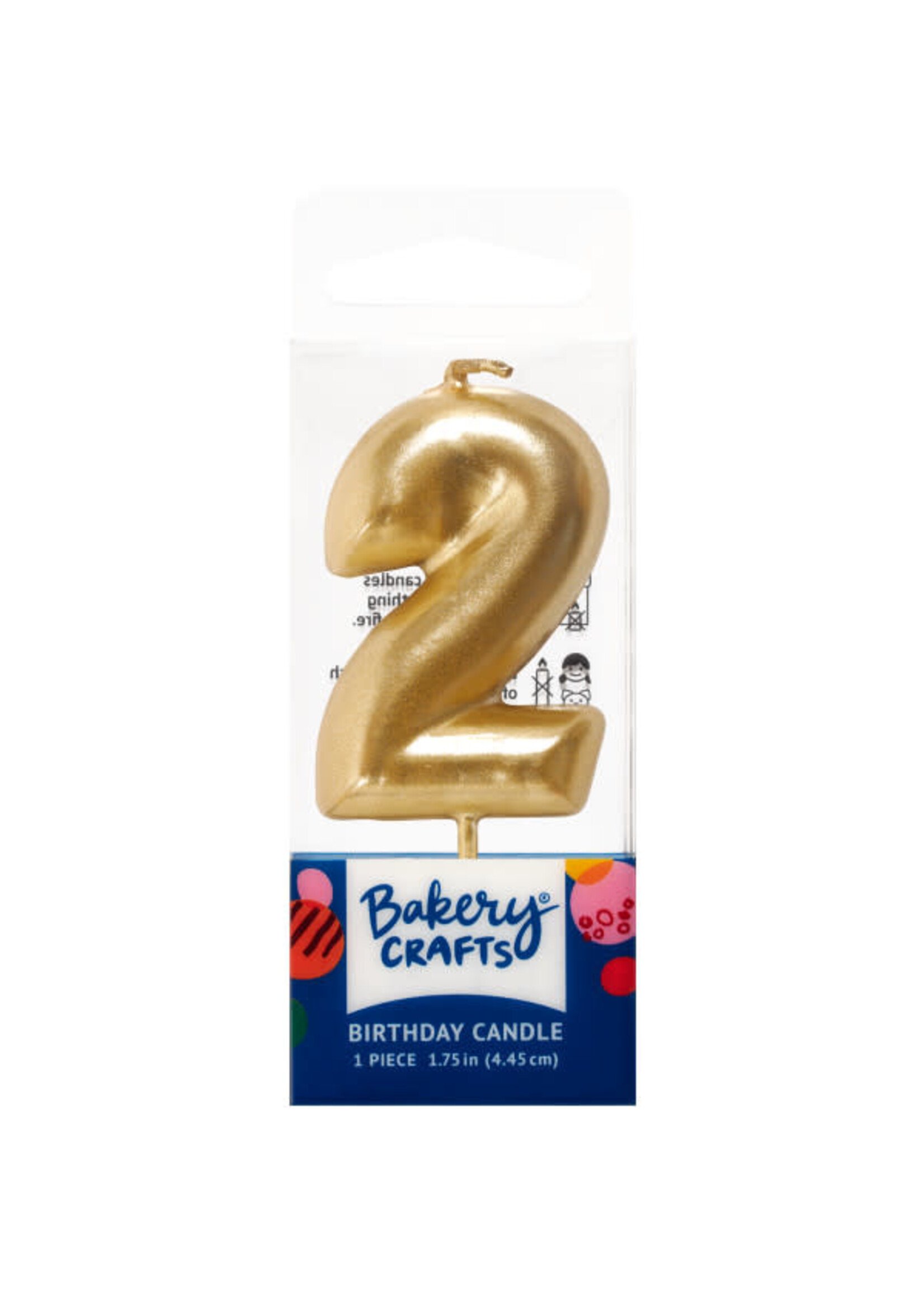 2 Mini Gold Numeral Candles