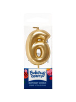 6 Mini Gold Numeral Candles