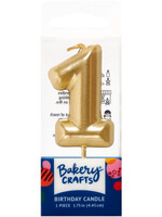 1 Mini Gold Numeral Candles