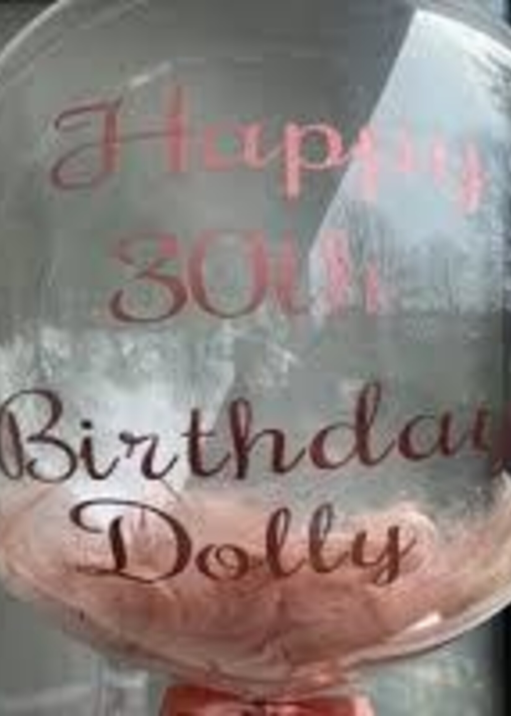 PERSONLIZED VINYL 22 TO 24  INCH BUBBLE HBD PLUS NAME