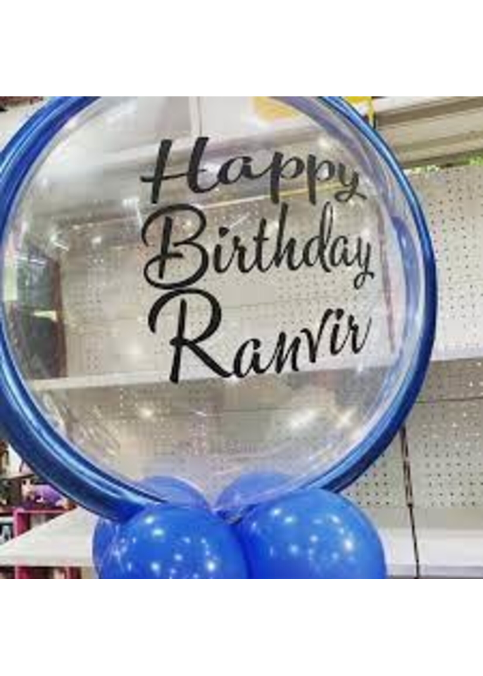 PERSONLIZED VINYL 22 TO 24  INCH BUBBLE HBD PLUS NAME