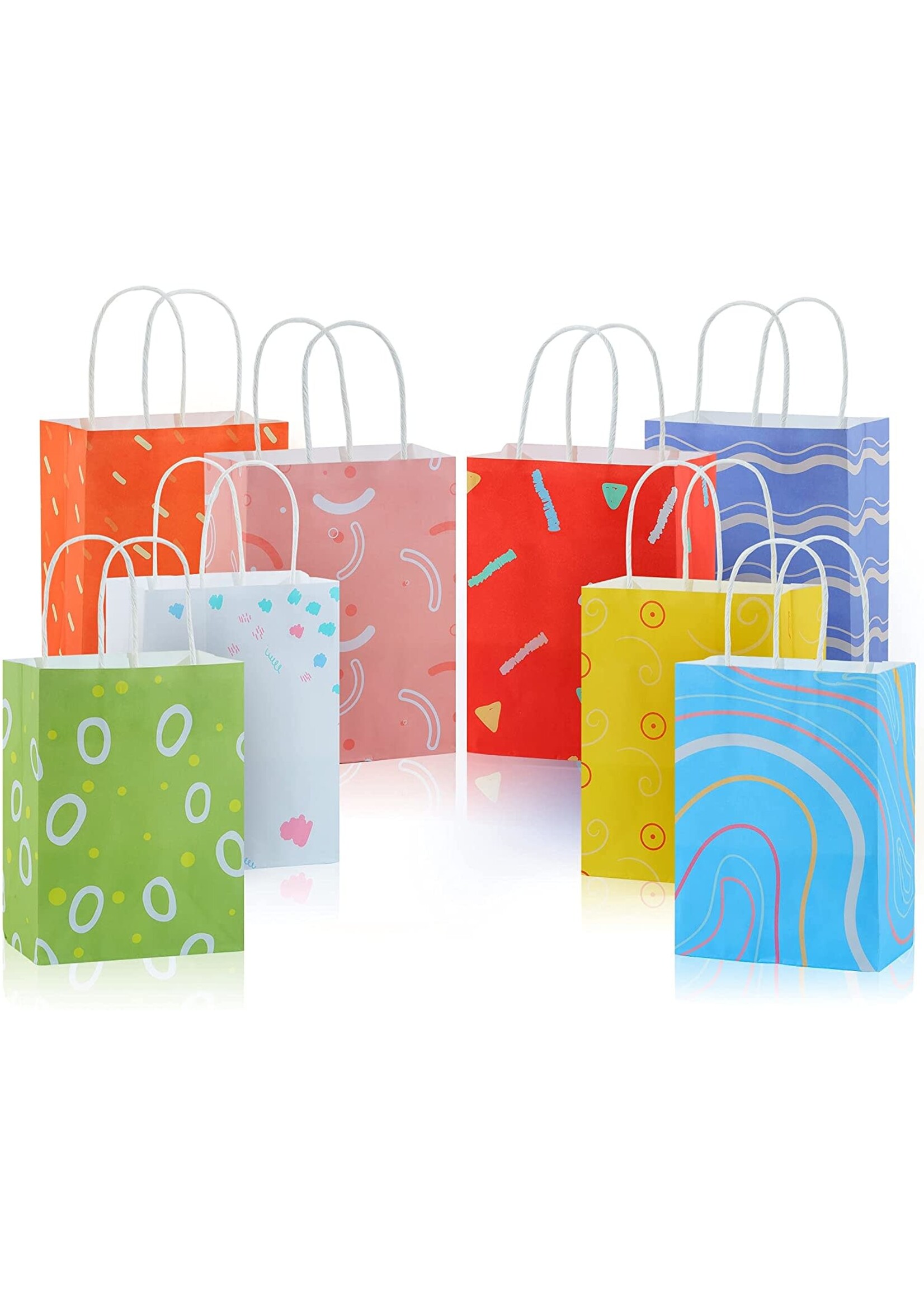 Paper Party Favor Gift Bags 6'' x 8.3'' 2/set