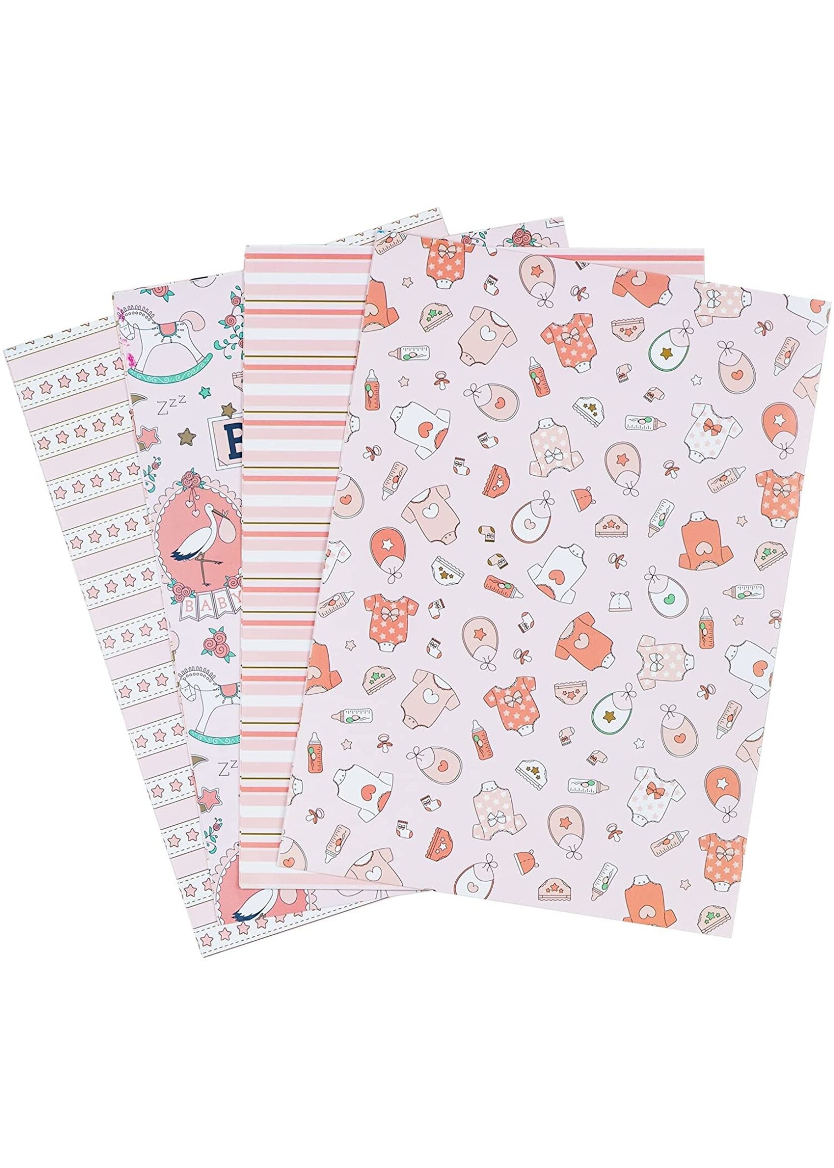 Wrapping Paper Large Sheet with Gift Tags - Fold 27.5 inch X 39.4 inch Per Sheeted Flat