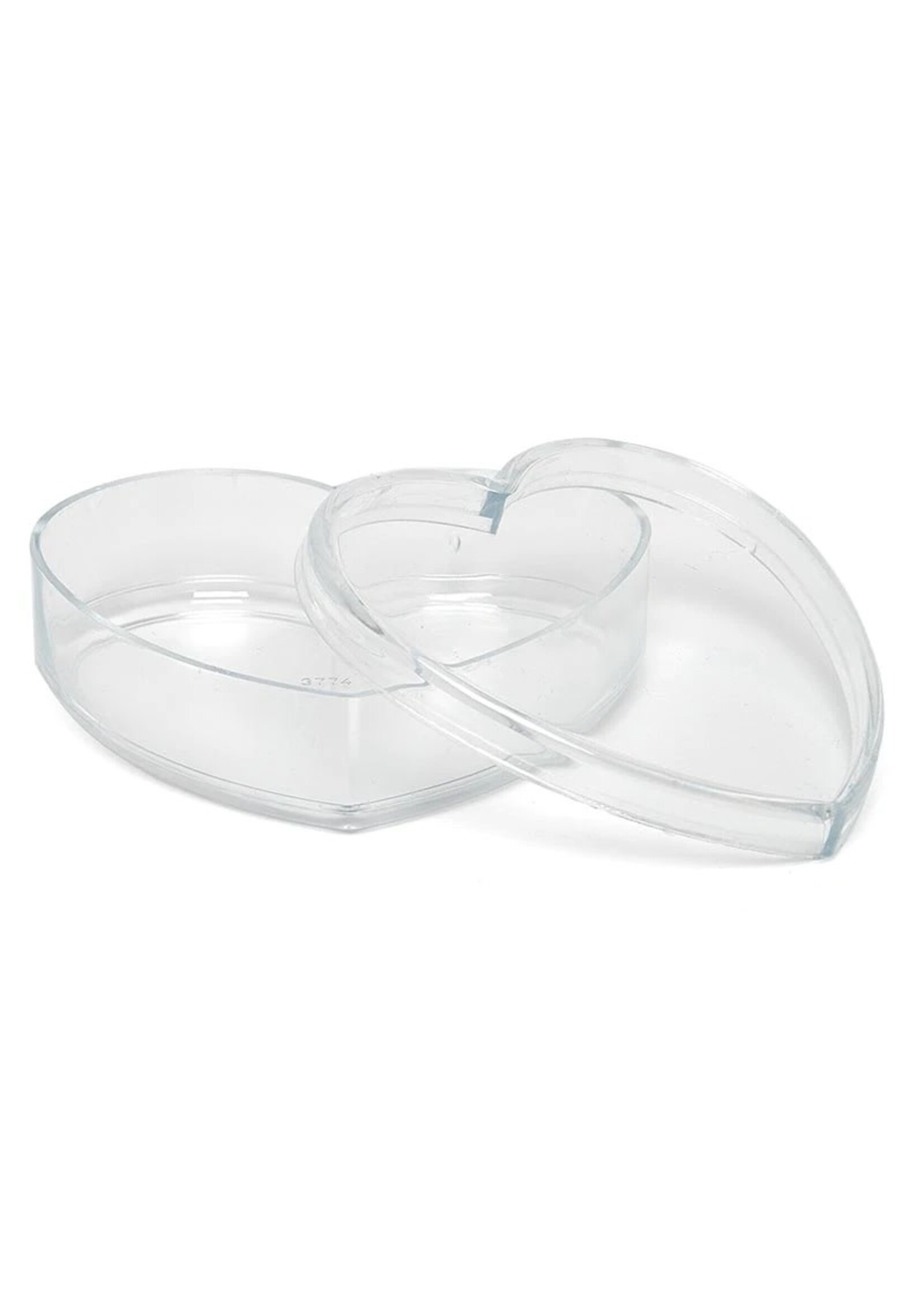 2-1/2" CLEAR HEART PLASTIC BOX