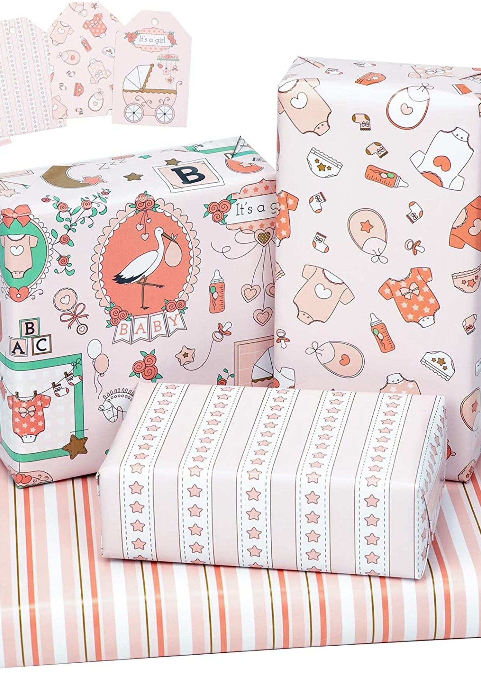 GIFT WRAP PLUS CARD SET 27.5 inch X 39.4 inch Per Sheet