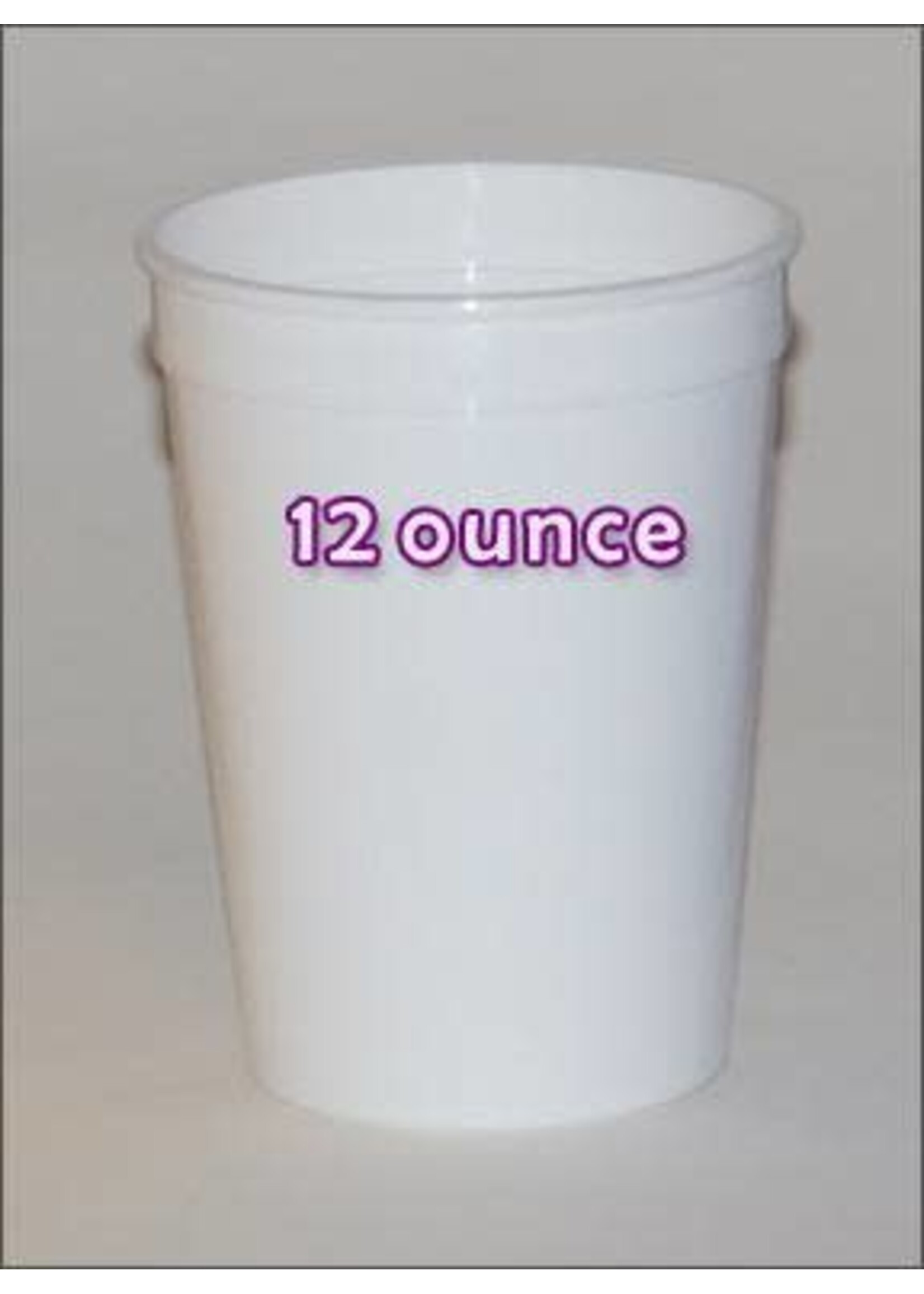 Plastic Cups 12 Ounce White 5/PKT