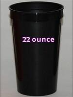 Plastic Cups 22 Ounce Black 5/PKT