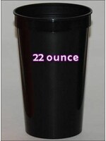 Plastic Cups 22 Ounce Black 5/PKT