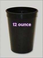 Plastic Cups 12 Ounce Black 5/PKT