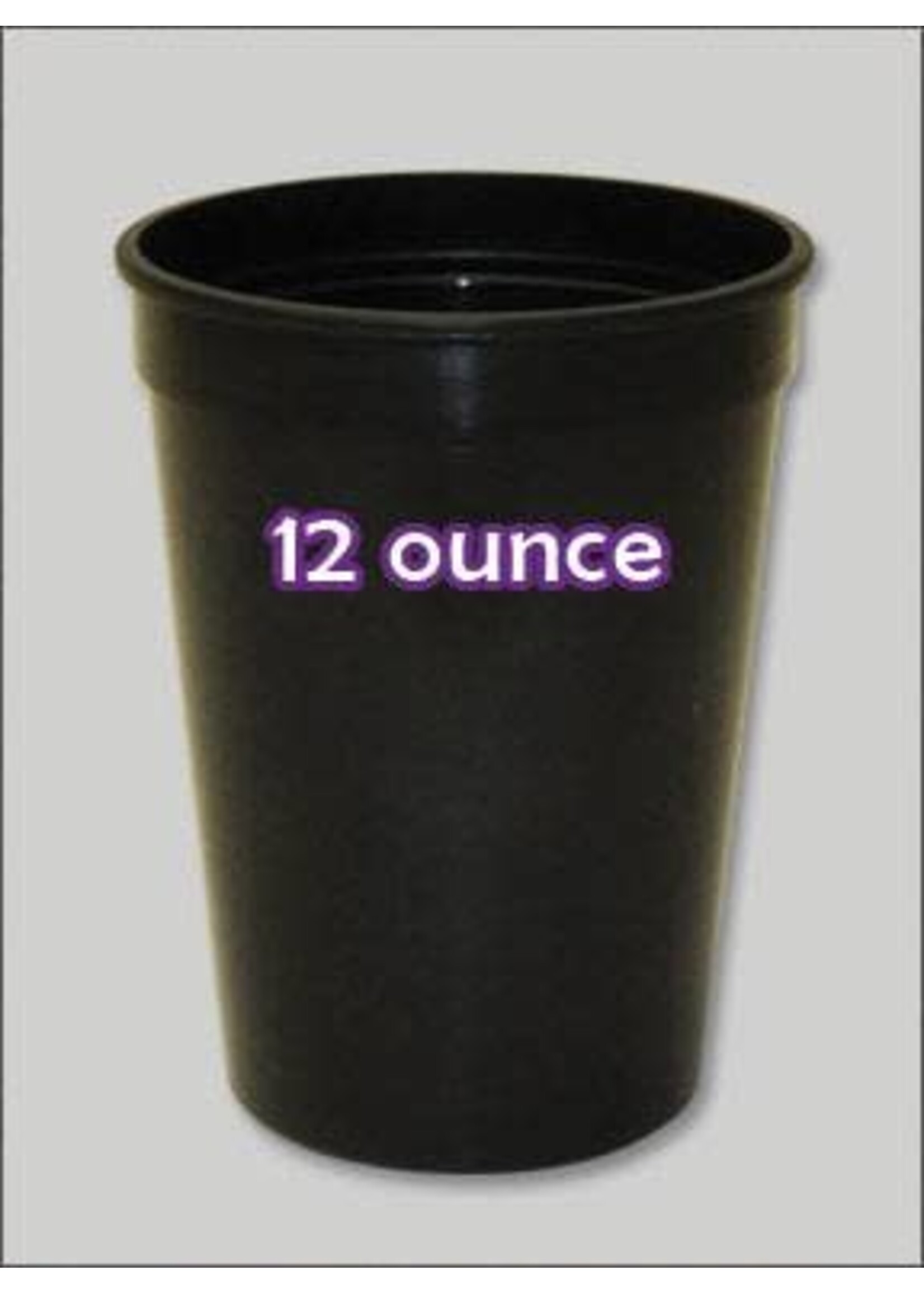 Plastic Cups 12 Ounce Black 5/PKT