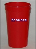 Plastic Cups 22 Ounce Red 5/PKT