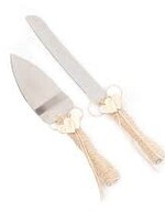 CAKE KNIFE BURLAP SET