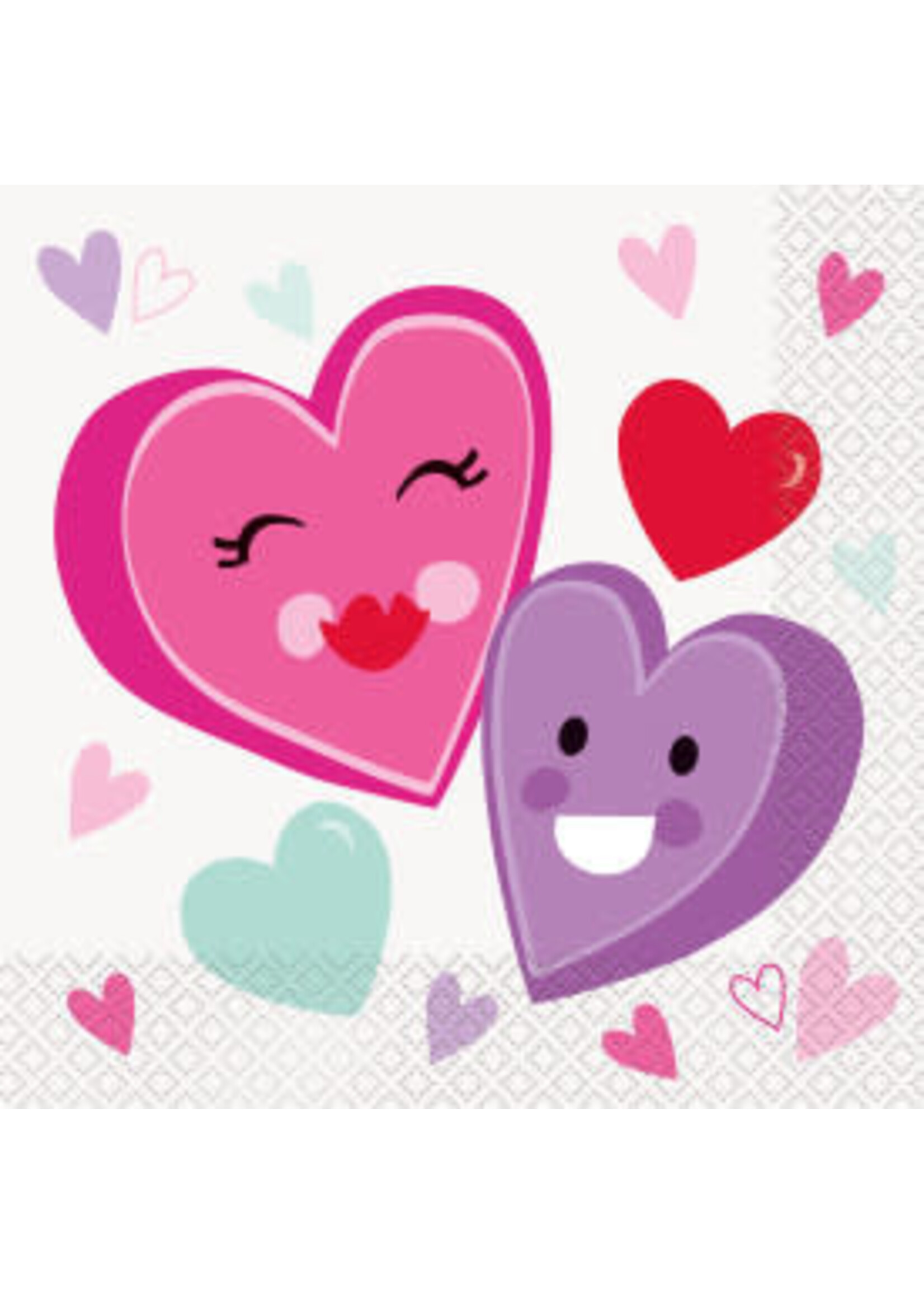 Smiling Hearts Luncheon Napkins, 16ct