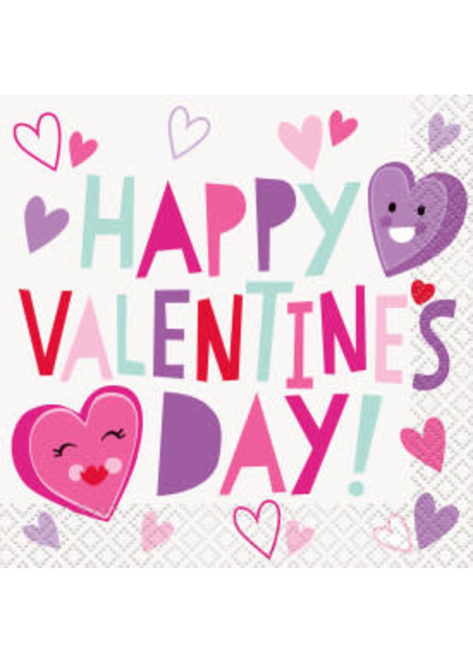 Smiling Hearts Beverage Napkins, 16ct