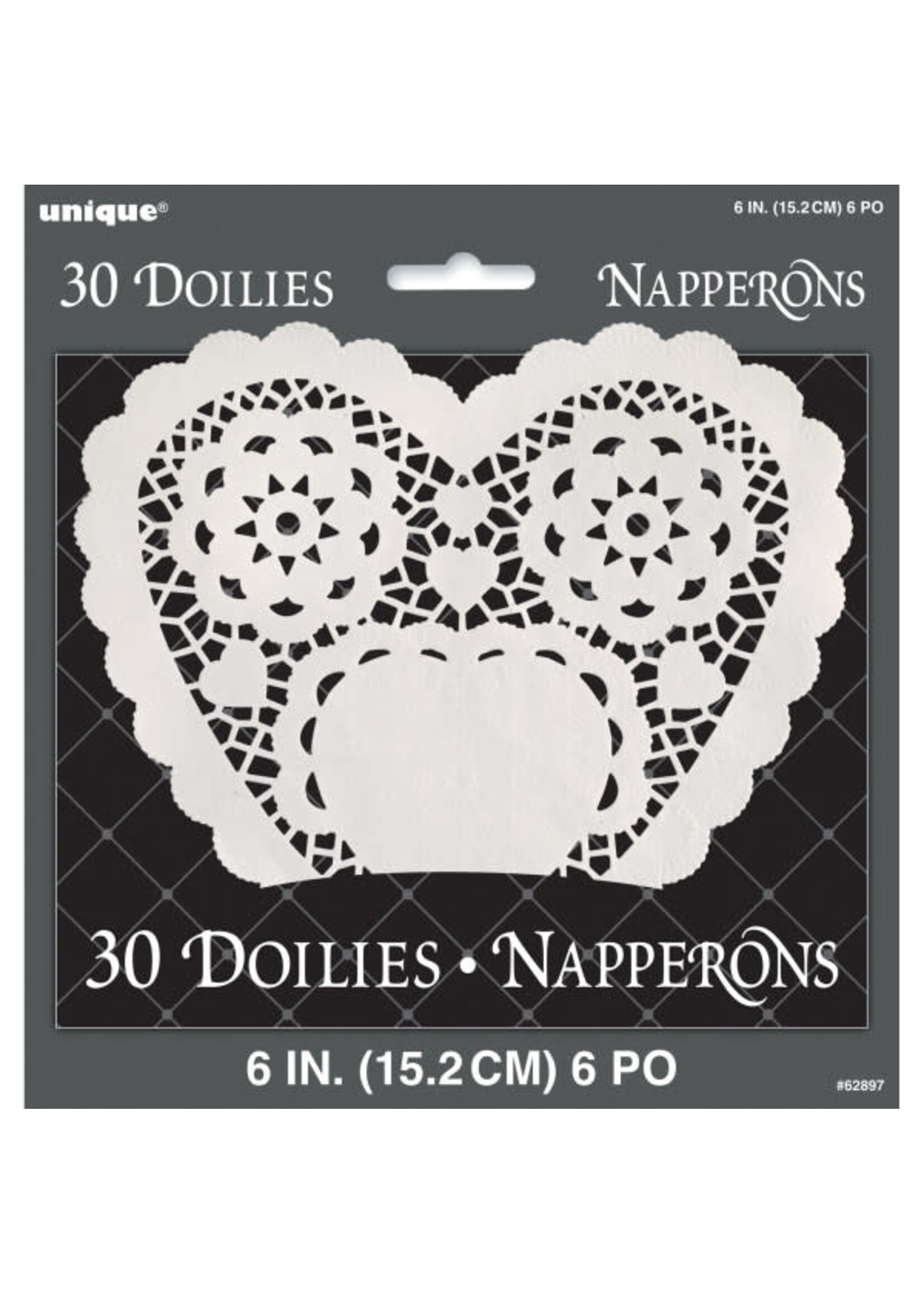 White Heart Doilies, 6", 30ct