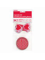 Valentine Heart Cupcake Kit, 24pc