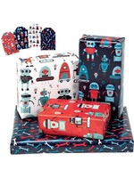 ROBOT DESIGN: gift wrap w/ tag (30.1 sq.ft.TTL.) - 27.5 inch X 39.4 inch Per Sheet