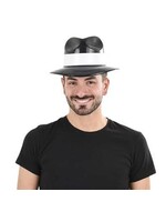 BLACK GRAND GANGSTER HAT W/BAND