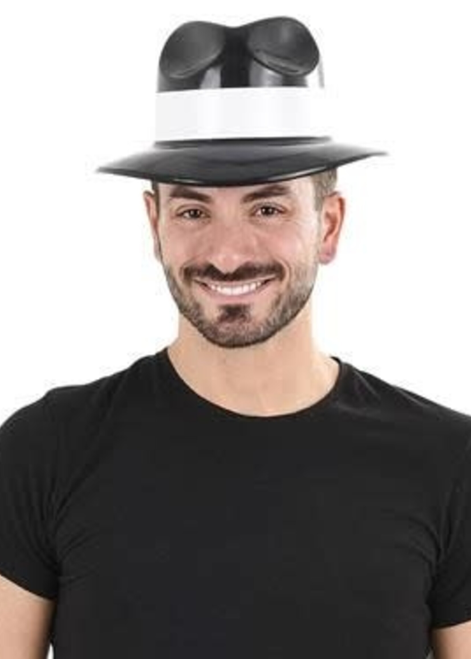 BLACK GRAND GANGSTER HAT W/BAND