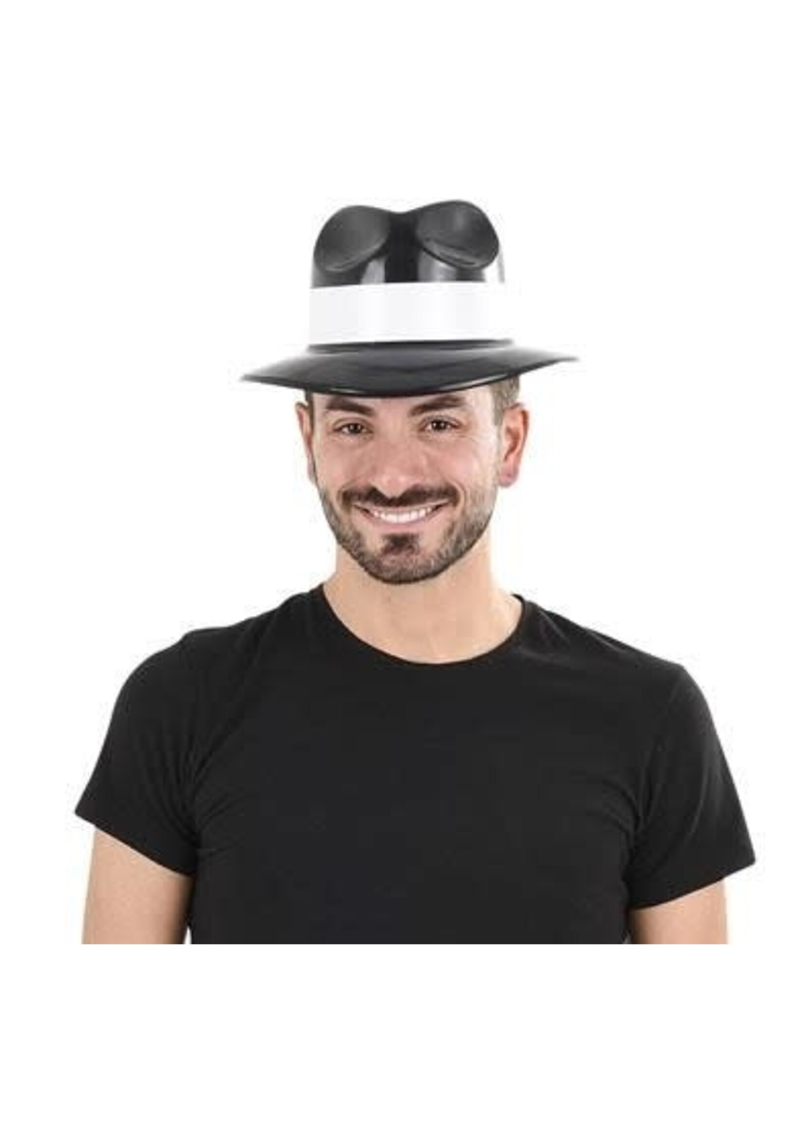 BLACK GRAND GANGSTER HAT W/BAND