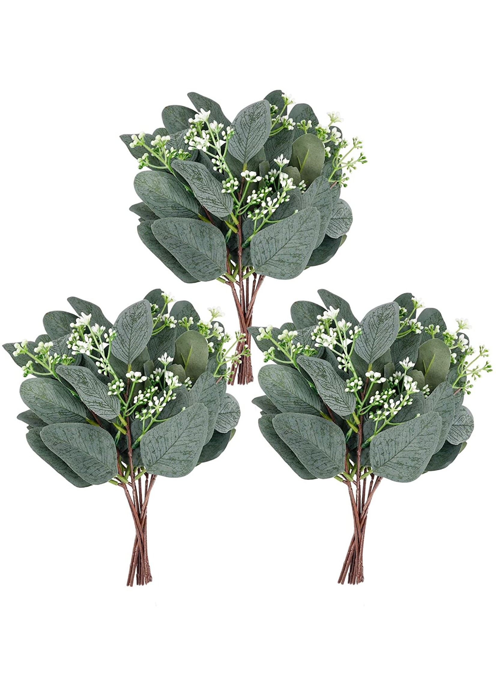 Artificial Eucalyptus Leaves Stems 7.87 x 5.91 x 0.59 inches