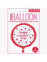 Sparkling Hearts Round Foil Balloon 18", Packaged