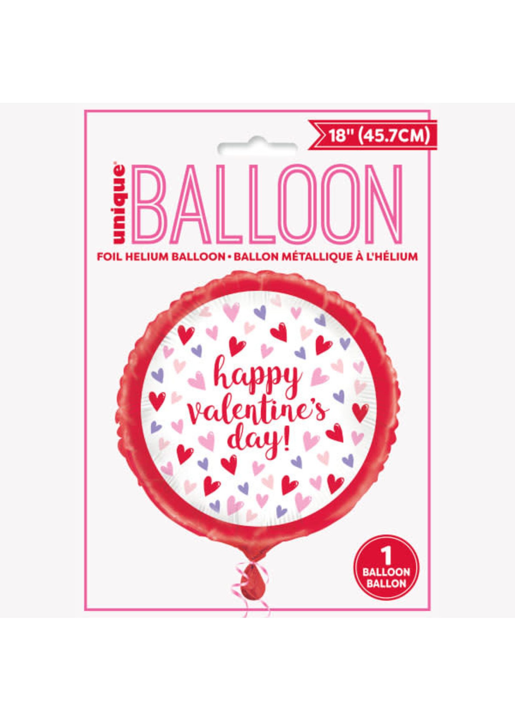 Sparkling Hearts Round Foil Balloon 18", Packaged