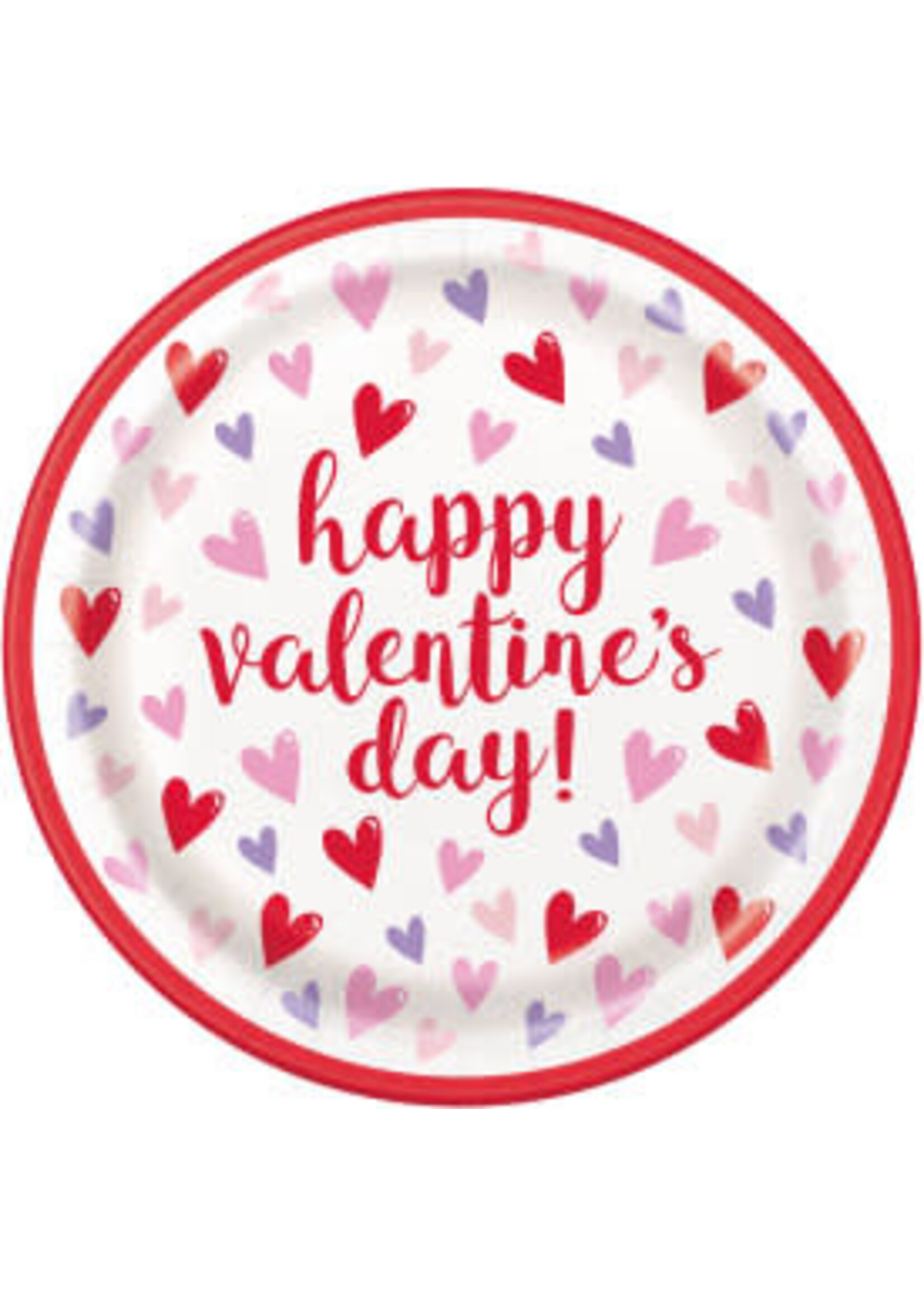 Sparkling Hearts Round 9" Dinner Plates, 8ct