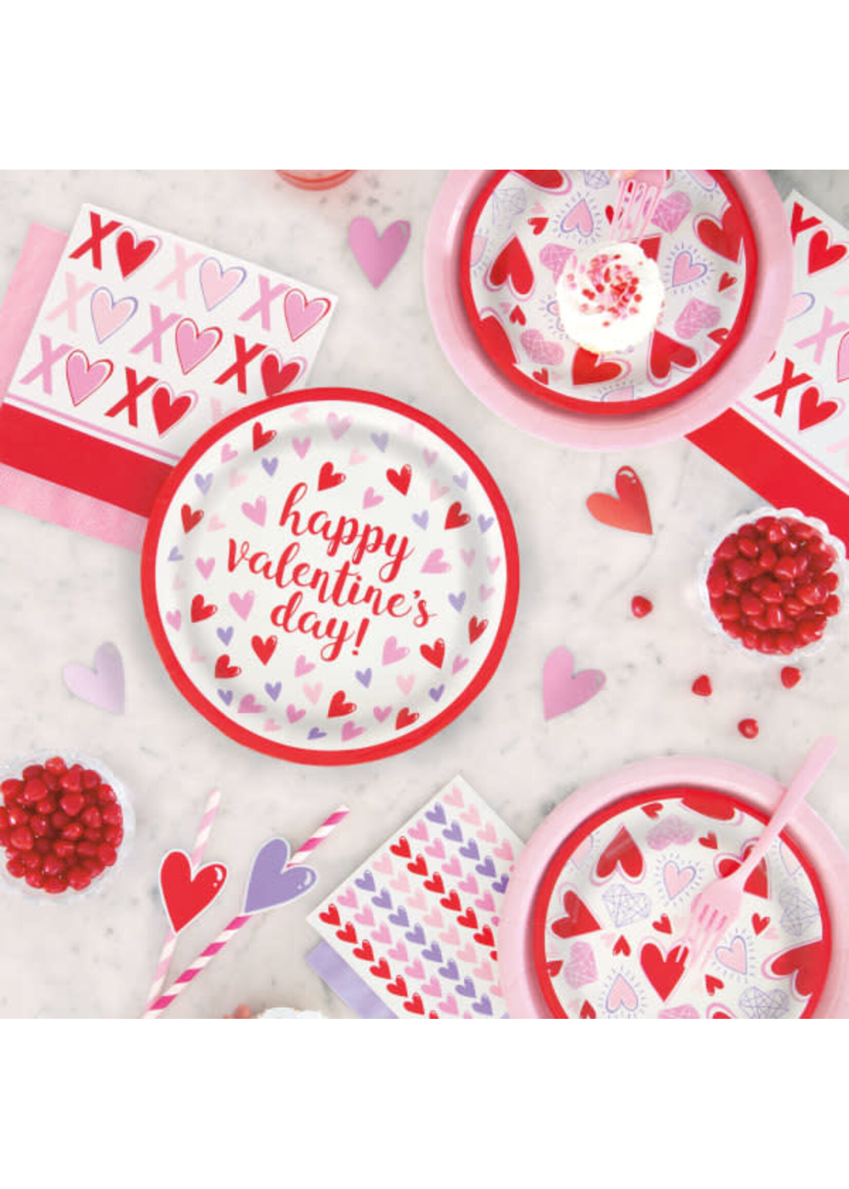 Sparkling Hearts Round 9" Dinner Plates, 8ct