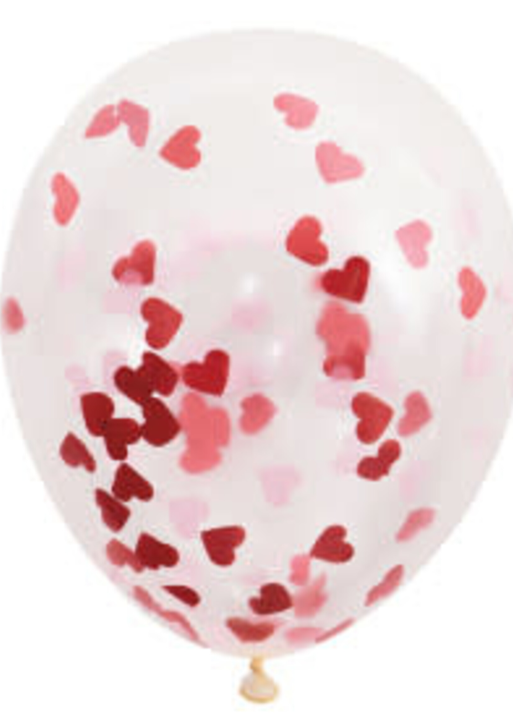 Clear Latex Balloons with Heart-Shaped Confetti 16", 5ct - Pre-Filled