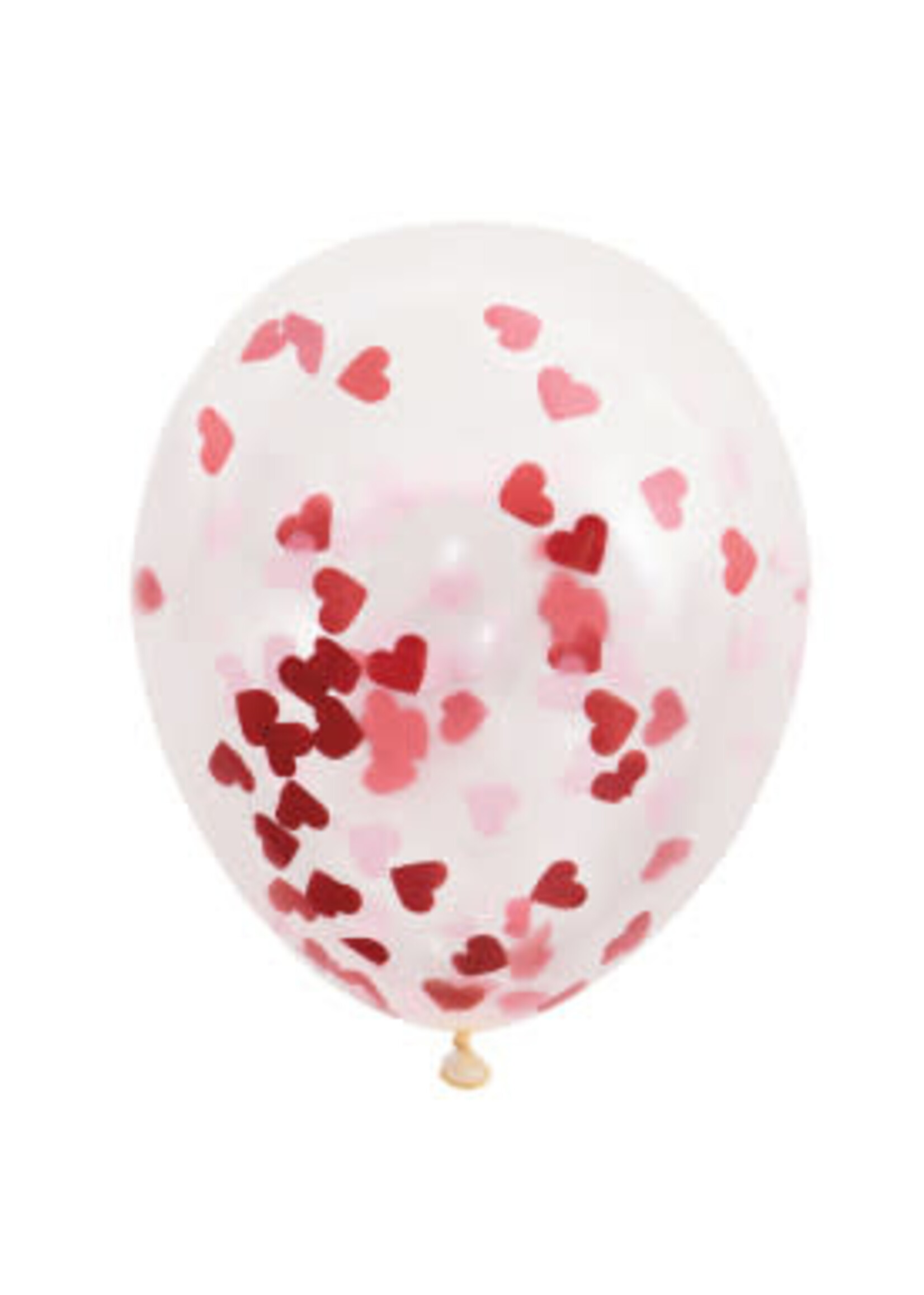 Clear Latex Balloons with Heart-Shaped Confetti 16", 5ct - Pre-Filled