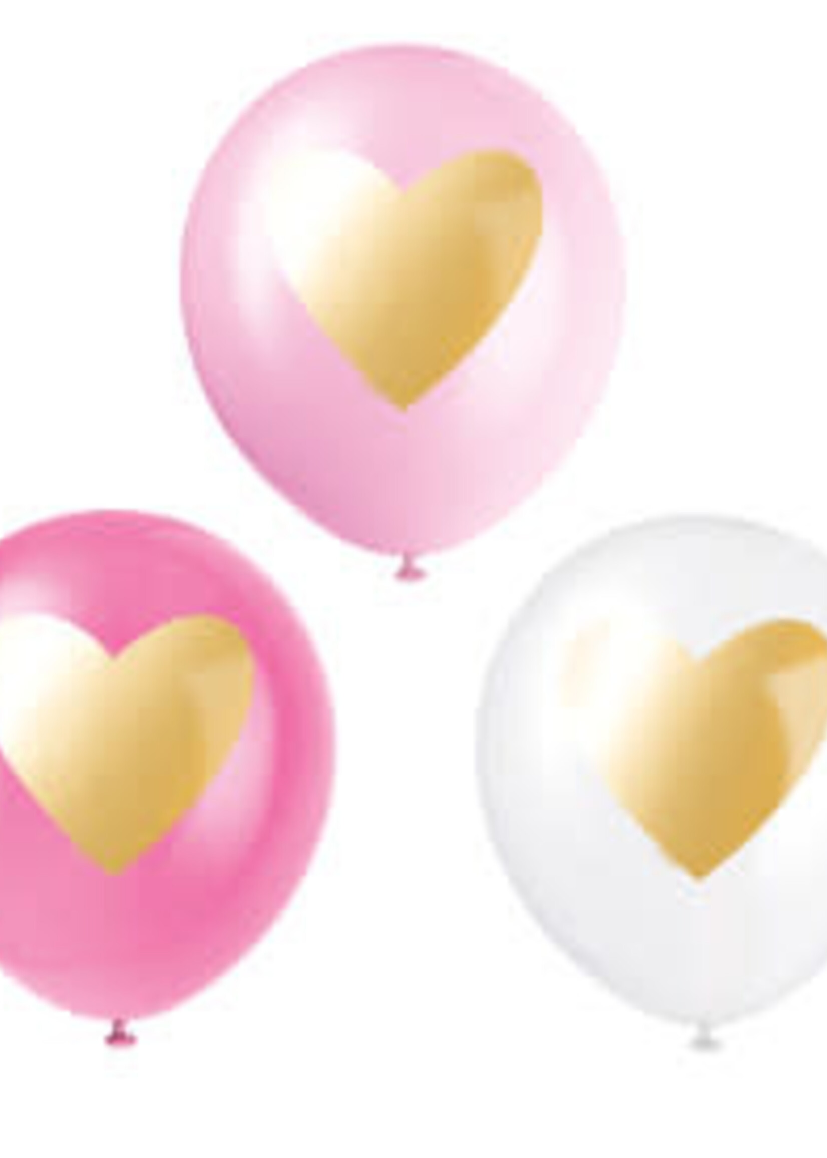 Gold Heart 12" Assorted Latex Balloons, 6ct